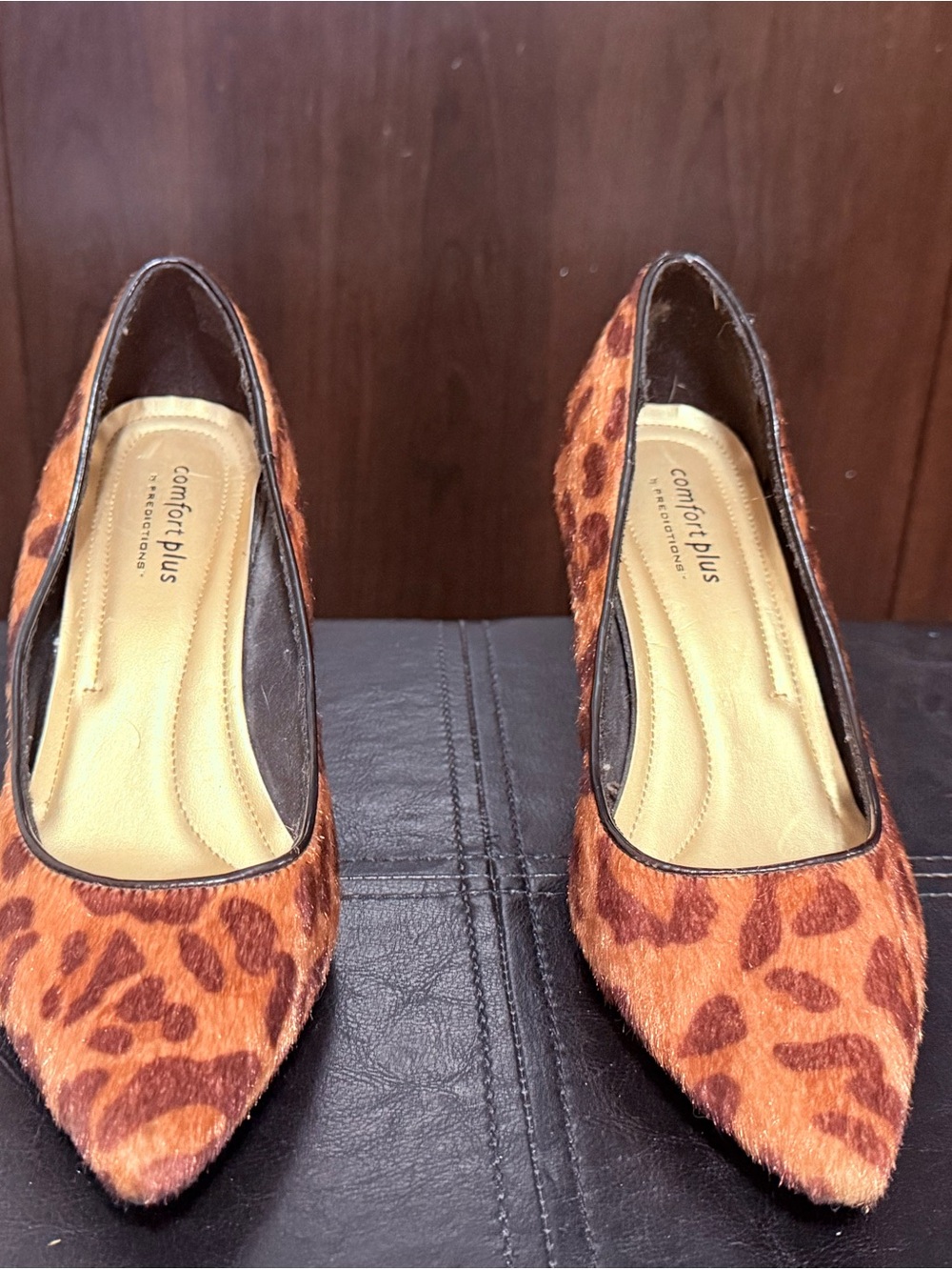 Leopard-Print Pointed Toe Pumps/comfort plus by Predictions
